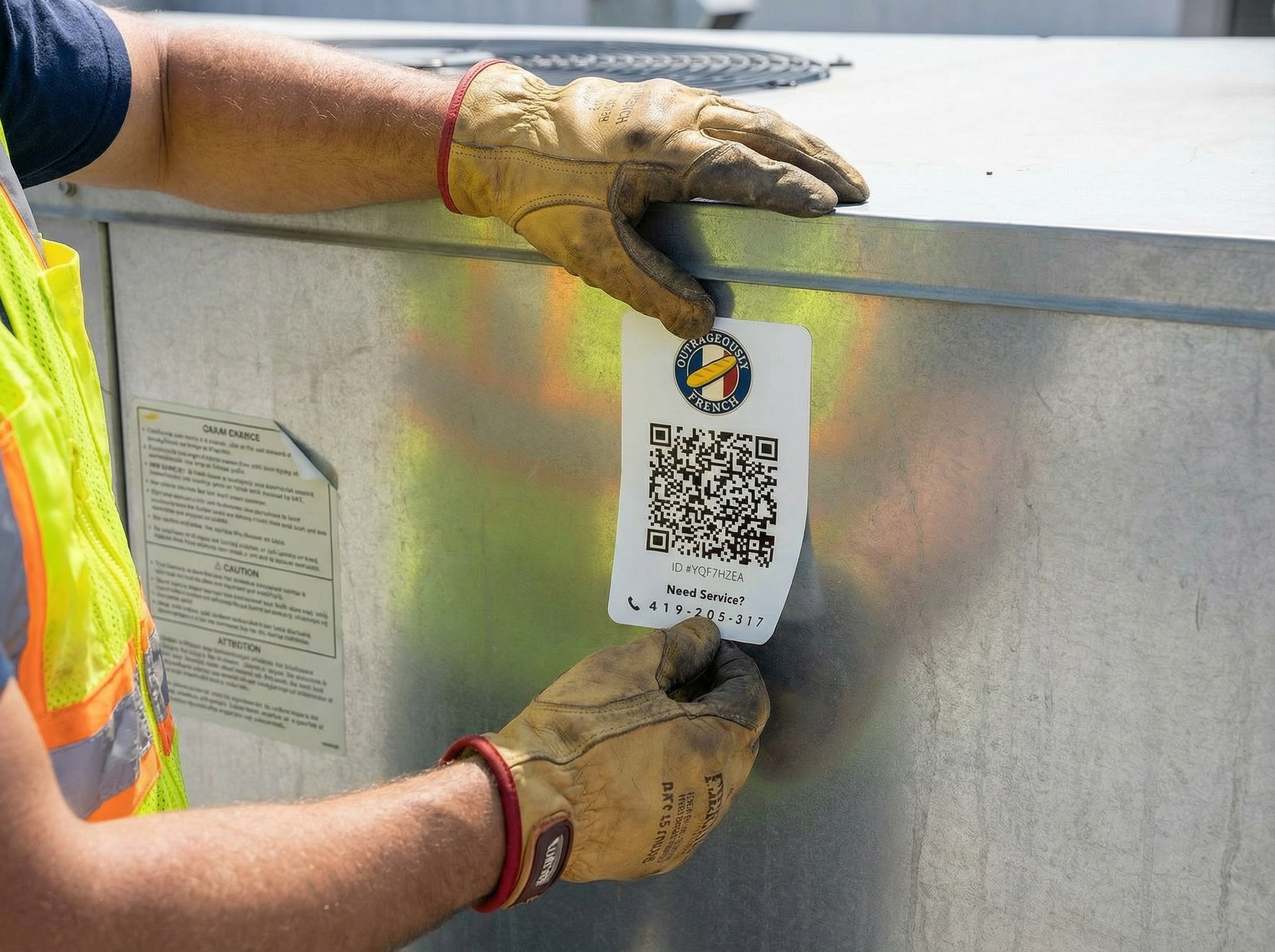 Place QR label